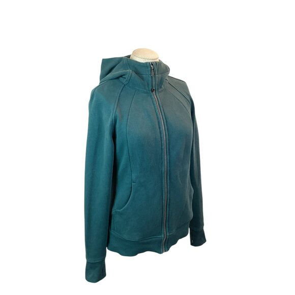 Lululemon Full-Zip Sweatshirt Hoodie Jacket Womens Size 6  Teal Green Cotton - Picture 8 of 10